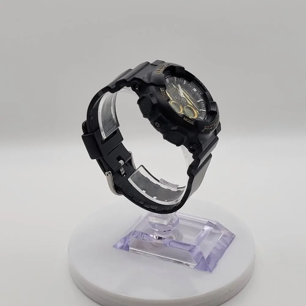 Casio Baby-G BA-120SP Black Gold Scratch Pattern Ana-Digi Watch 5457